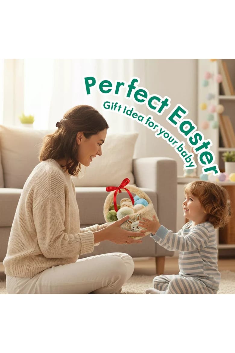 Easter Plush  Basket and Baby Teethers 16-Piece Set, Alternate, color, Green - 2 Pack