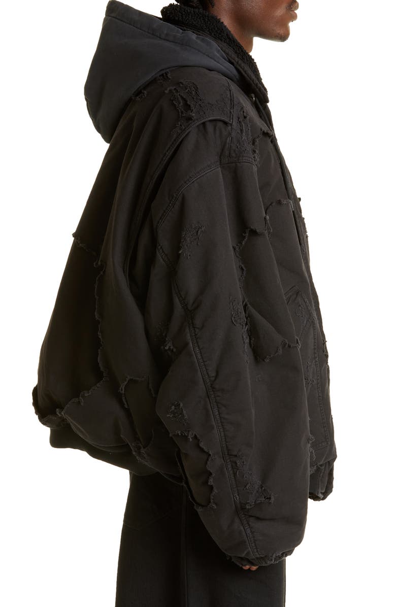 Balenciaga Unity Destroyed Bomber Jacket, Alternate, color, 