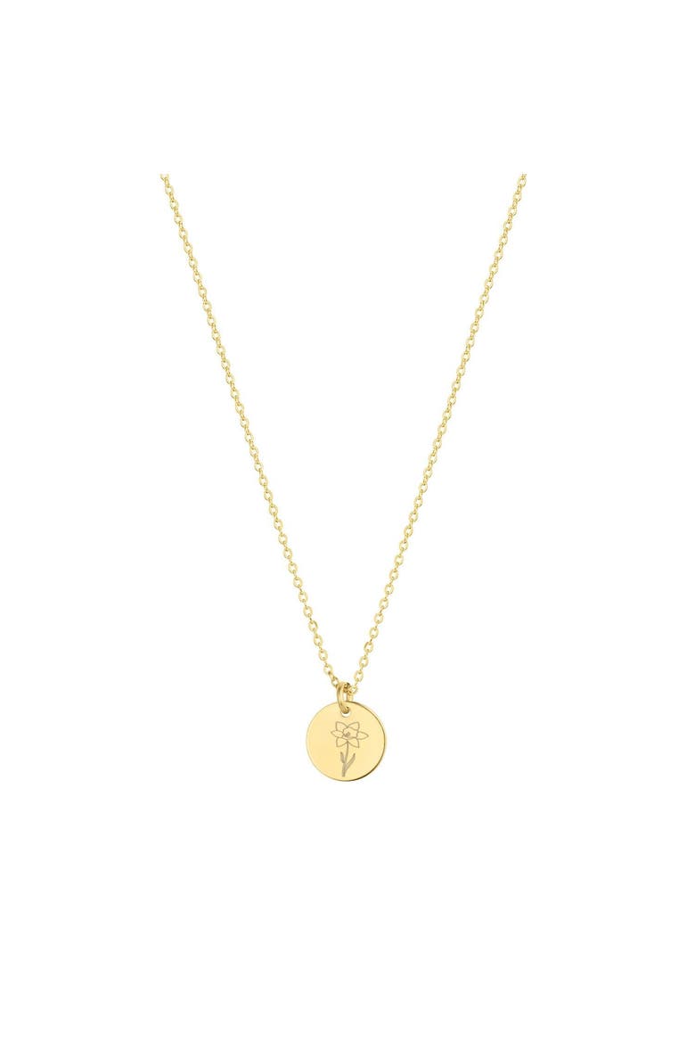Lily Birth Flower Necklace, Main, color, Gold / March