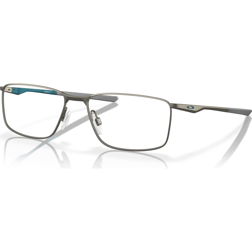 Oakley 53mm Rectangle Optical Glasses In Gray