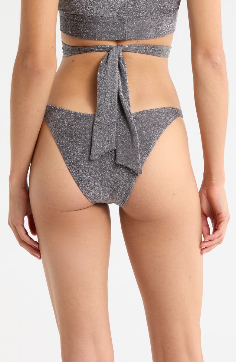 free-est by Free People Blair Metallic Bikini Bottoms, Alternate, color, Pavement