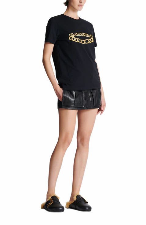 Short-Sleeved Balmain Chain Print T-Shirt