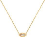 Karma and Luck Evil Eye Mother of Pearl Women's Gold Plated Necklace - Glowing Energy
