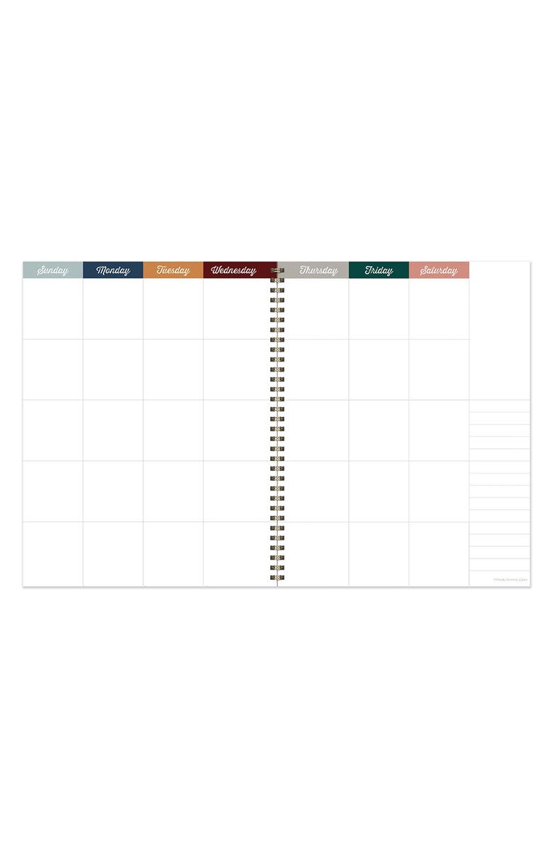 TF PUBLISHING Spotted Dot Boho Undated Large Weekly Monthly Spiral Planner, Alternate, color,