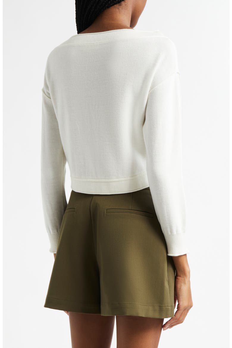 Nopal Off the Shoulder Crop Cardigan, Alternate, color, IVORY/ GOLD