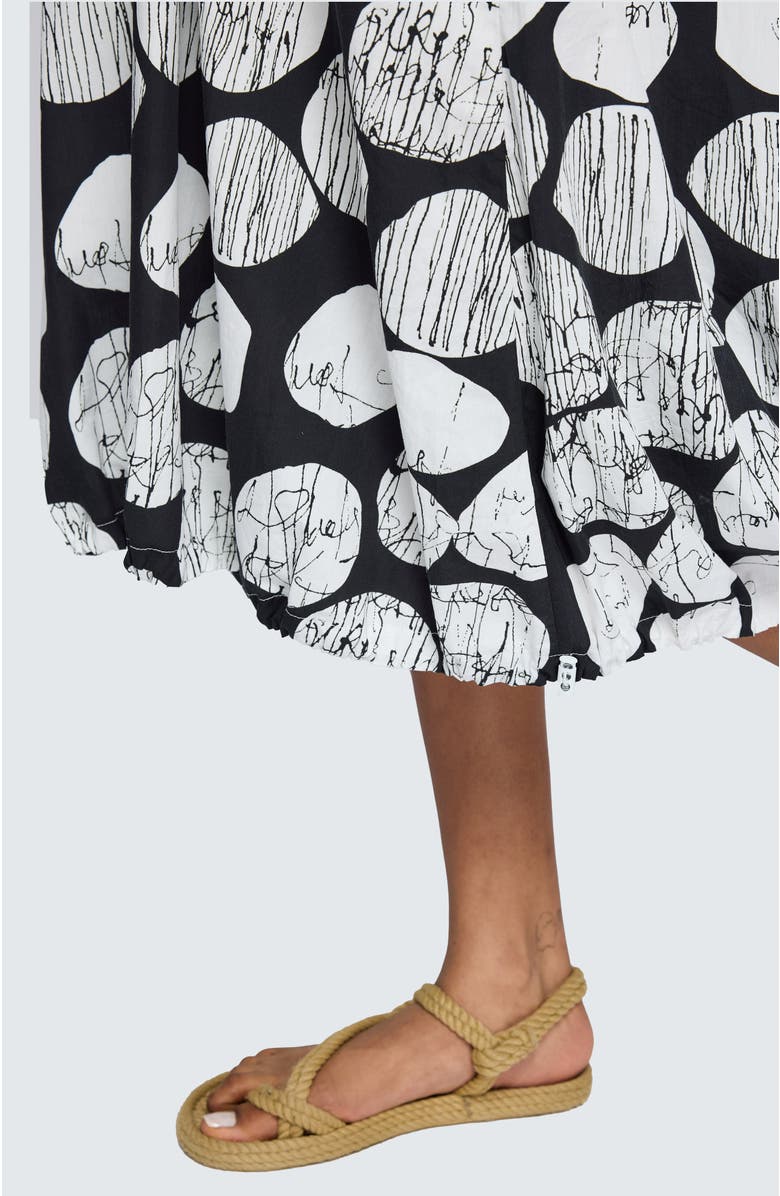 LUUKAA Selenea Printed Balloon Dress, Alternate, color, Black Print