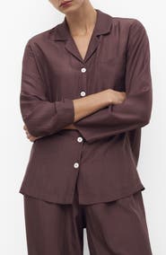 MANGO Silk Pajama Shirt