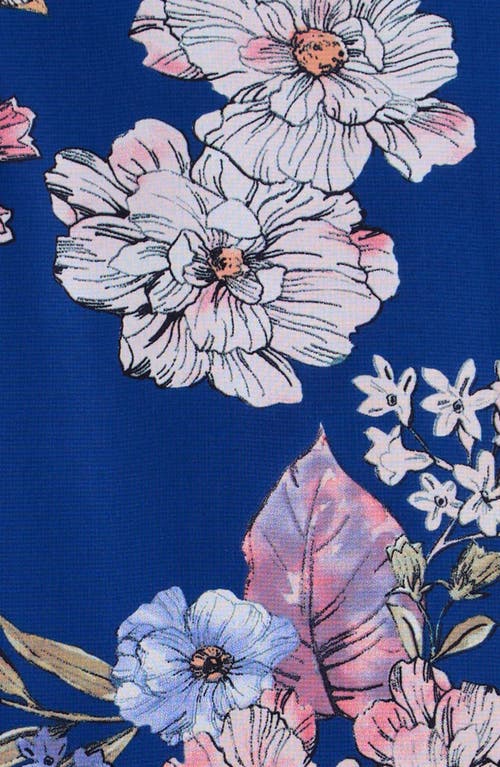 Ava & Yelly Kids' Floral Print Drop Waist Dress In Navy Floral