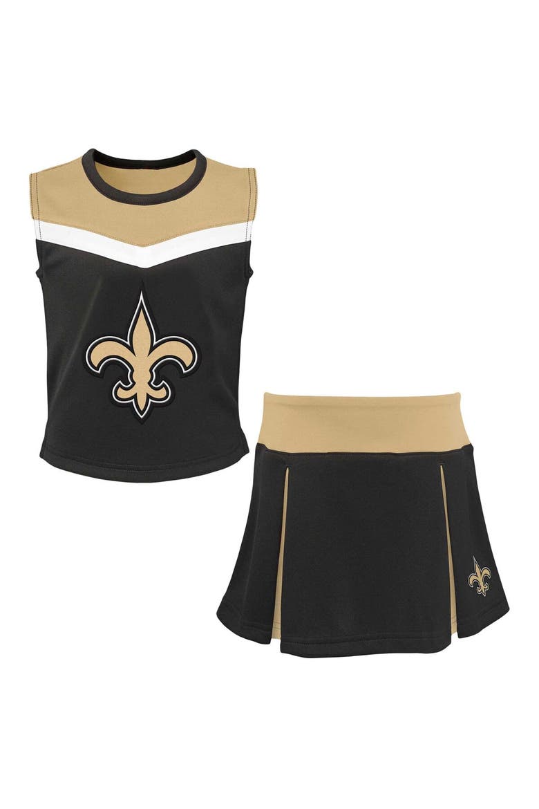 Girls Youth Black New Orleans Saints Spirit Two-Piece Cheerleader Set, Main, color, Black