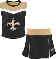 Outerstuff Girls Youth Black New Orleans Saints Spirit Two-Piece Cheerleader Set