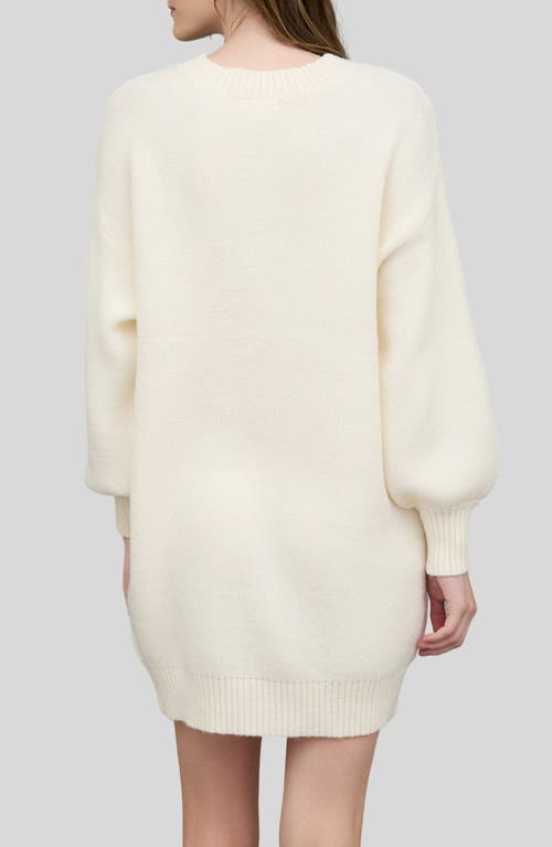 Blu Pepper Long Sleeve Sweater Dress In Cream