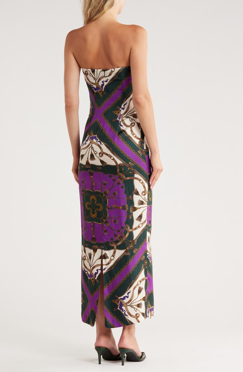 Veronica Beard Flora Strapless Silk Blend Body-Con Dress, Alternate, color, Pine Multi