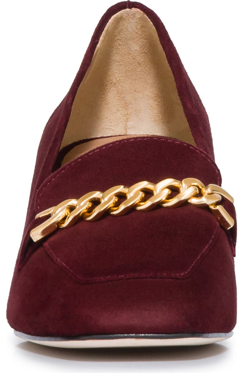 Bernardo Footwear Avery Chain Loafer, Alternate, color, Aubergine Kid Suede