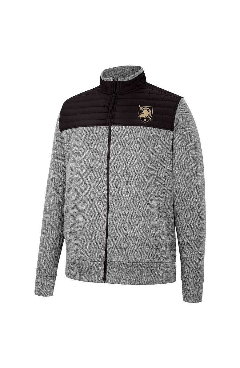 COLOSSEUM Men's Colosseum Gray/Black Army Black Knights Putter Herringbone Full-Zip Jacket, Alternate, color, 