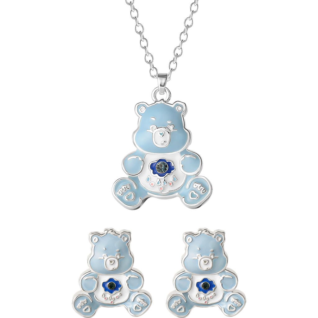 JACMEL JACMEL CARE BEARS® CUBIC ZIRCONIA & ENAMEL CHARM BRACELET & STUD EARRINGS SET