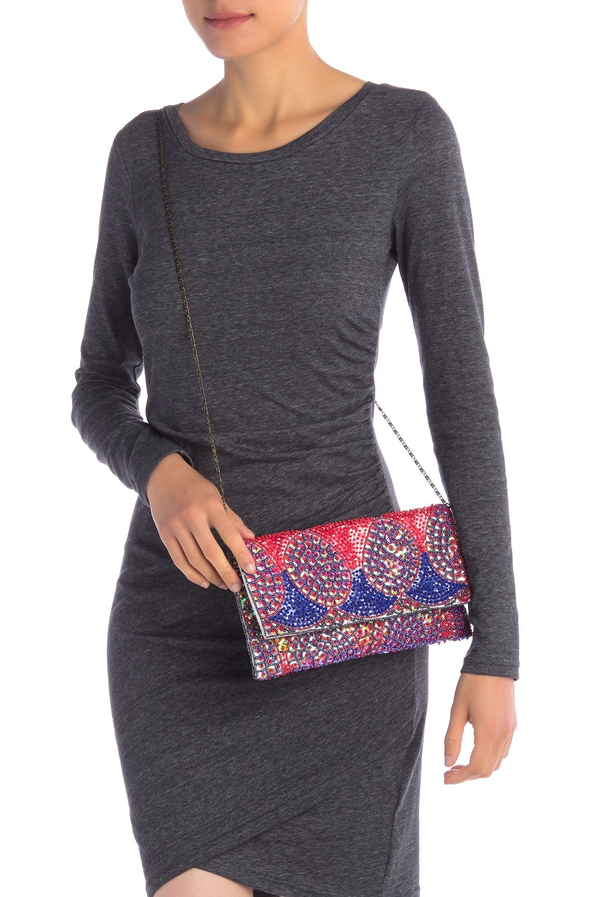 G-lish Beaded Clutch, Alternate, color, 