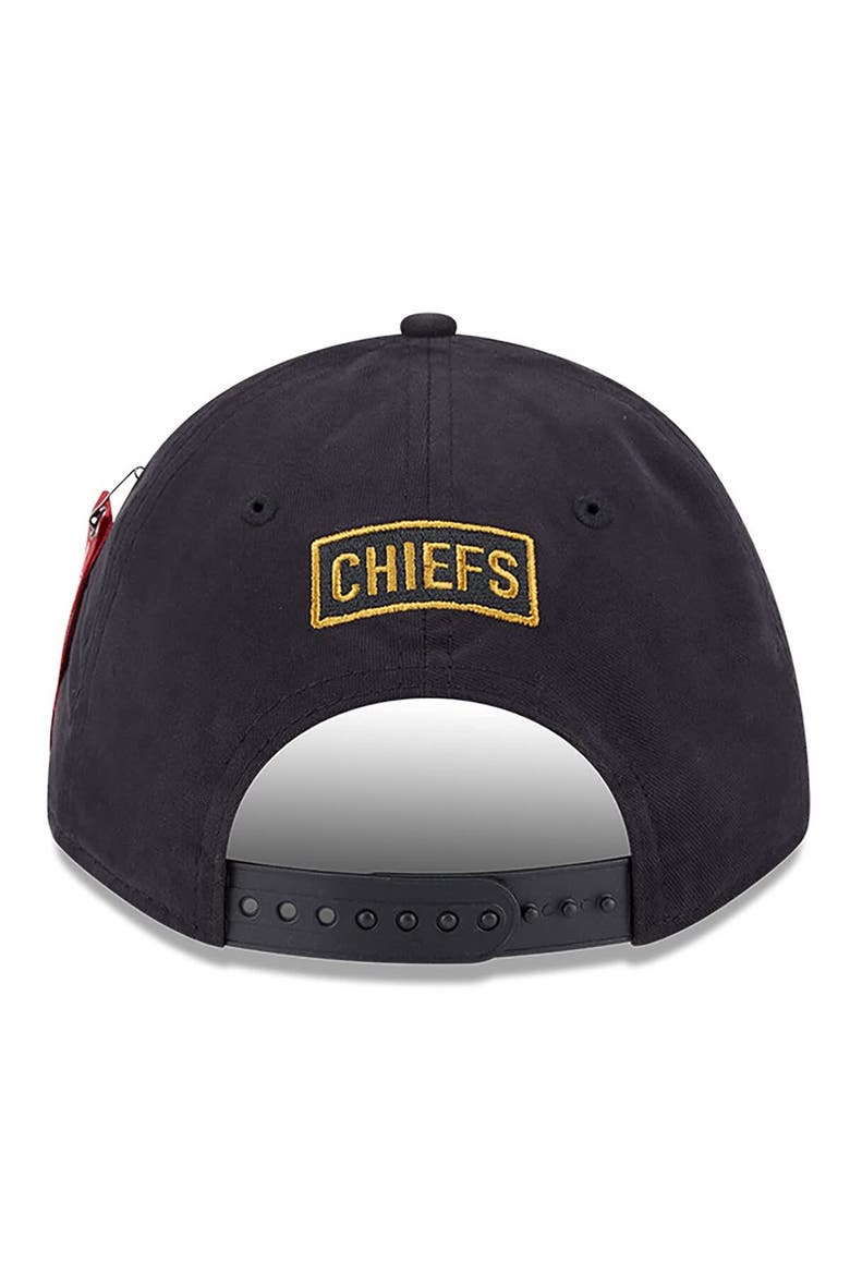 Men's New Era x Alpha Industries  Black Kansas City Chiefs A-Frame 9FORTY Adjustable Hat, Alternate, color, Black