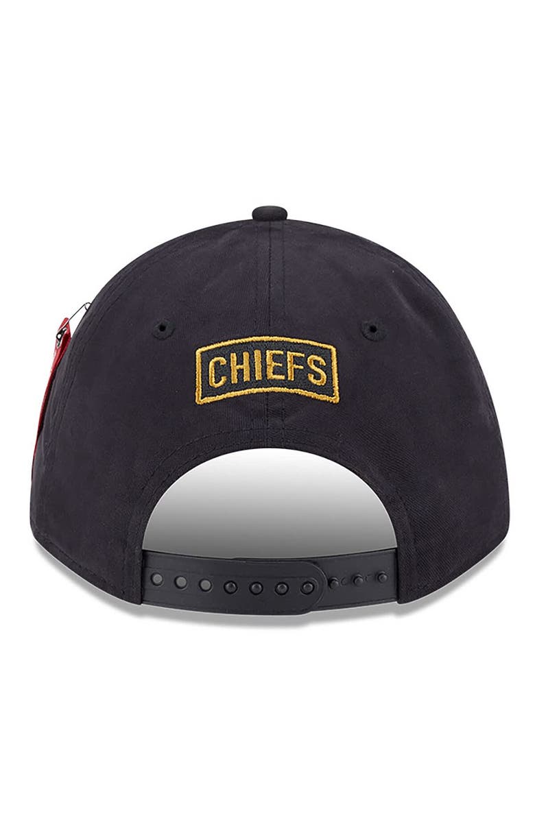 New Era x Alpha Industries Men's New Era x Alpha Industries  Black Kansas City Chiefs A-Frame 9FORTY Adjustable Hat, Alternate, color, Black