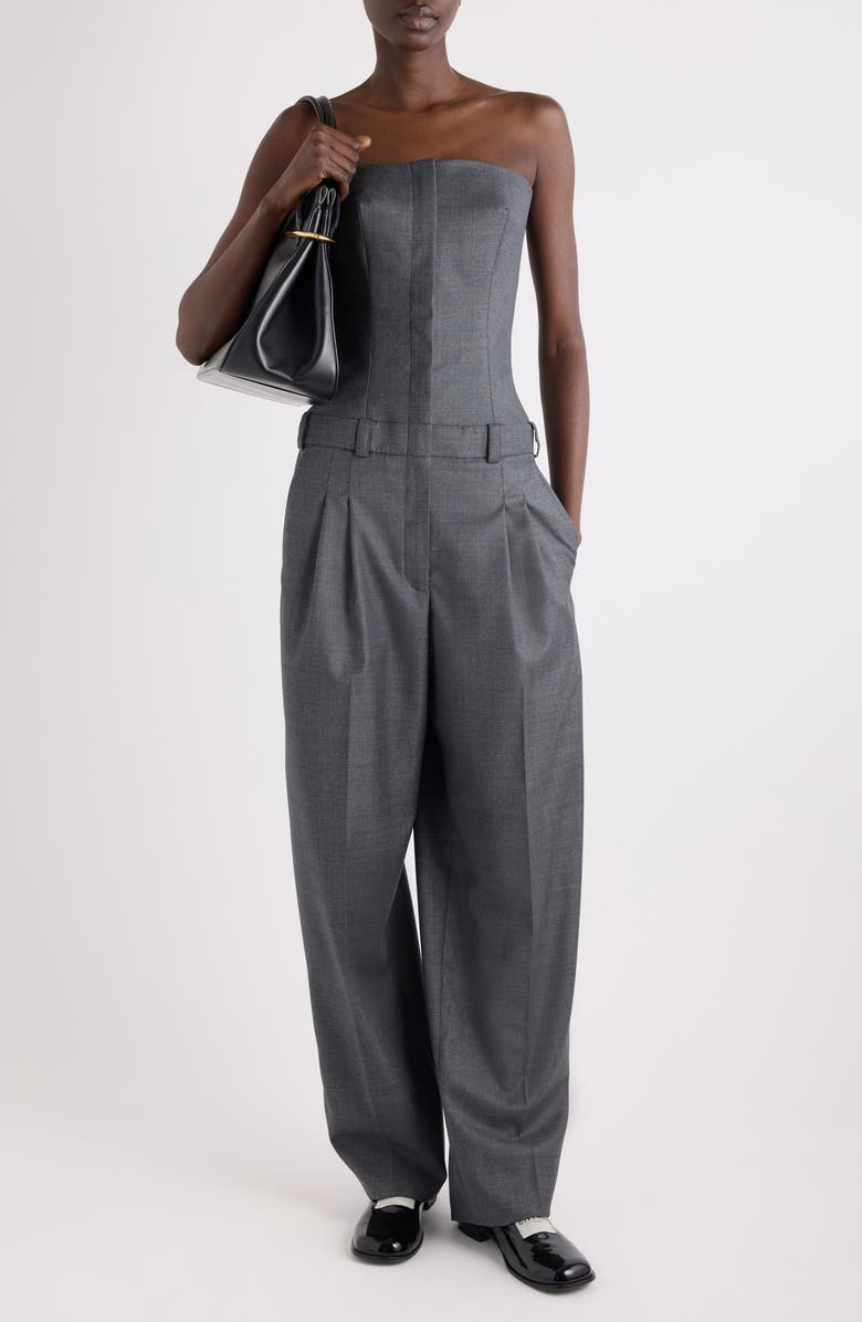 Givenchy Tailored Wool Bustier Jumpsuit, Alternate, color, 067-Grey Mix