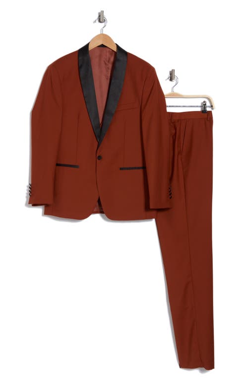 Gino Vitale Premium Slim Fit 3-piece Tuxedo In Rust