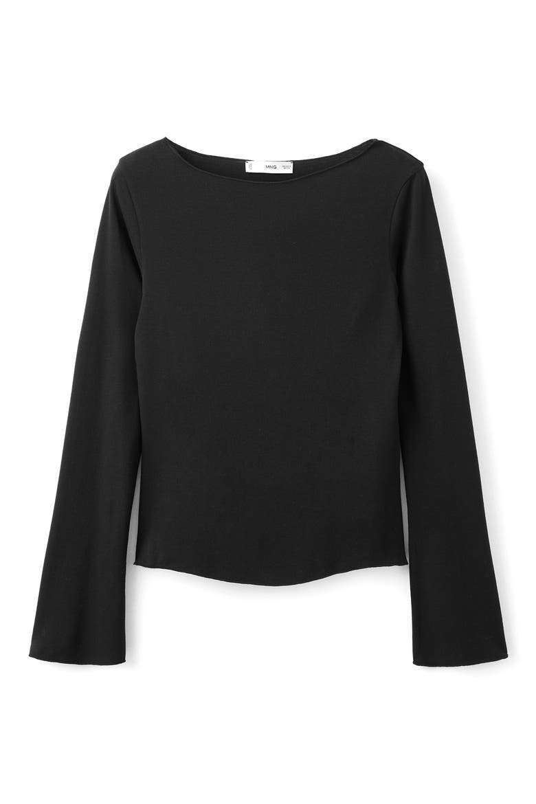 Boatneck Top, Alternate, color, BLACK