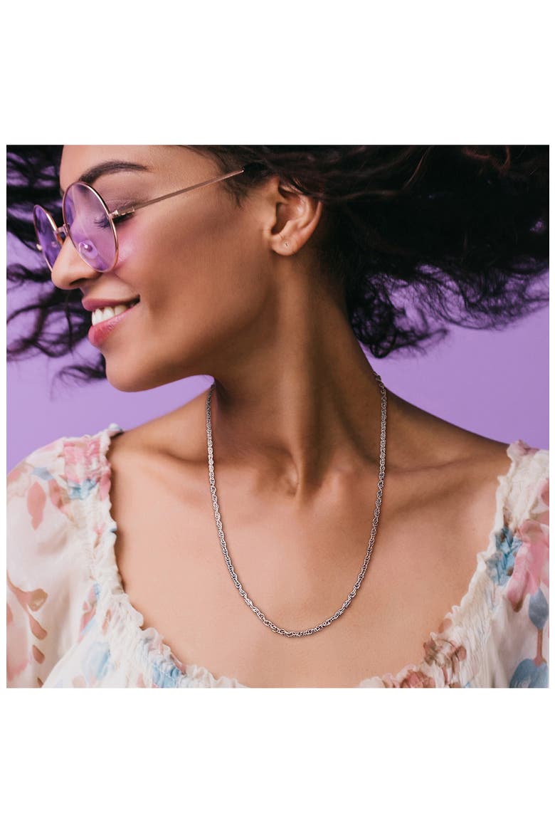 Singapore Link Chain Necklace, Alternate, color, SILVER