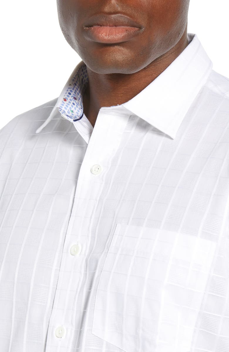 Bugatchi Windowpane Woven Shirt, Alternate, color,