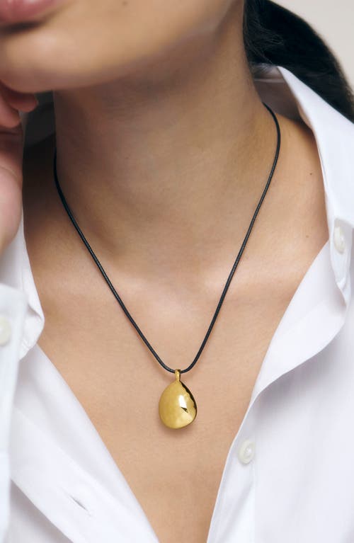 Monica Vinader Deia Pebble Locket Cord Necklace In Gold