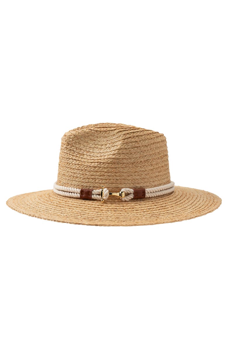 Lauren Ralph Lauren Raffia Fedora with Braided Band, Main, color,