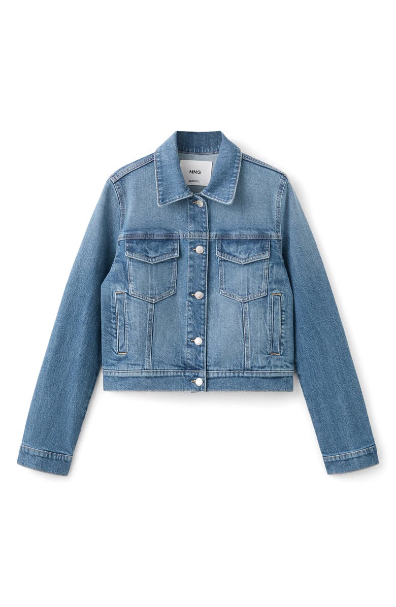MANGO Crop Jean Jacket, Alternate, color, 
