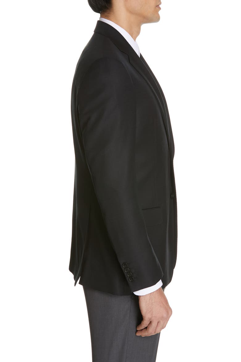 Trim Fit Wool Blazer, Alternate, color, SOLID BLACK