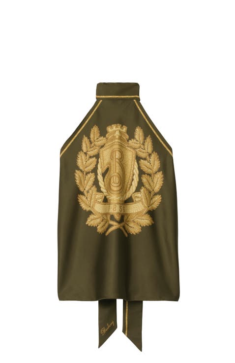 B Crest Silk Scarf Top