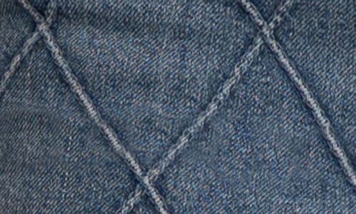 Kut From The Kloth Kelsey Fab Ab Diamond Print Raw Hem Ankle Flare Jeans In Blue