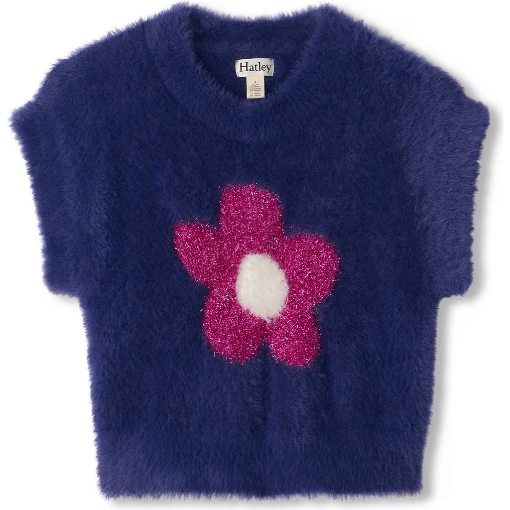 Hatley Kids' Flower Everywhere Sweater In Patriot Blue