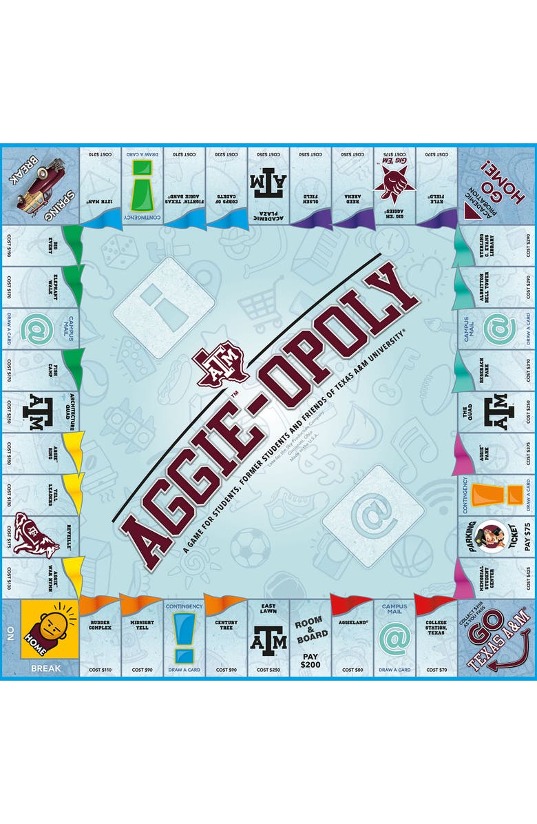 Late for the Sky Aggie Opoly Texas A&M Family Board Game Ages 8+, Alternate, color, 