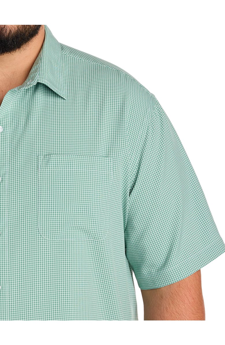 Harbor Bay by DXL Big & Tall Small Plaid Microfiber Sport Shirt V2, Alternate, color, Green