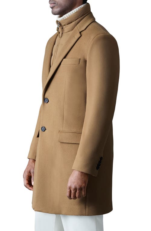 Mackage Skai-slb Virgin Wool Coat With Removable Down Bib In Brown