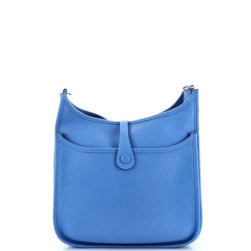 Pre-owned Hermes Hermes Evelyne Bag Gen Iii Clemence Tpm In Blue