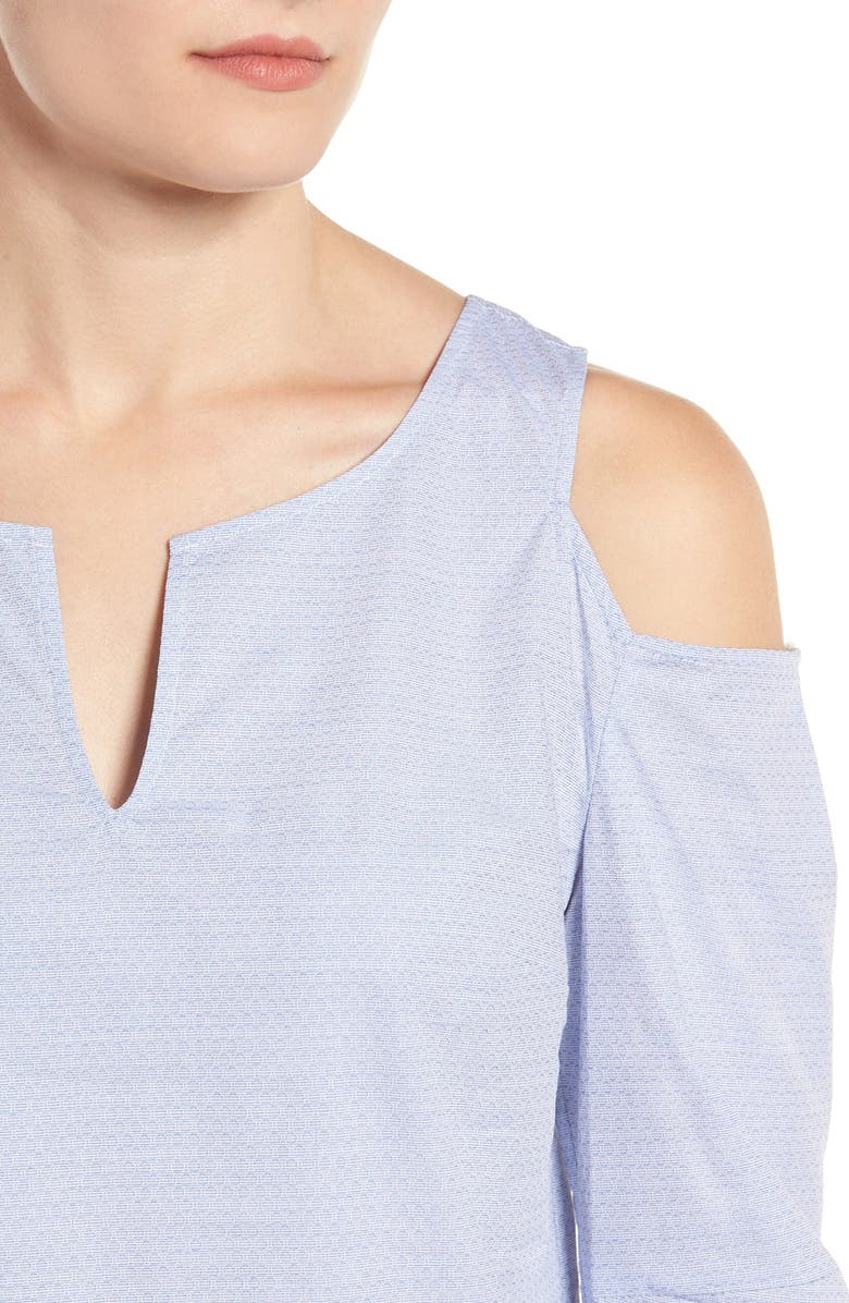 NYDJ Agnes Print Cold Shoulder Cotton Top, Alternate, color, 