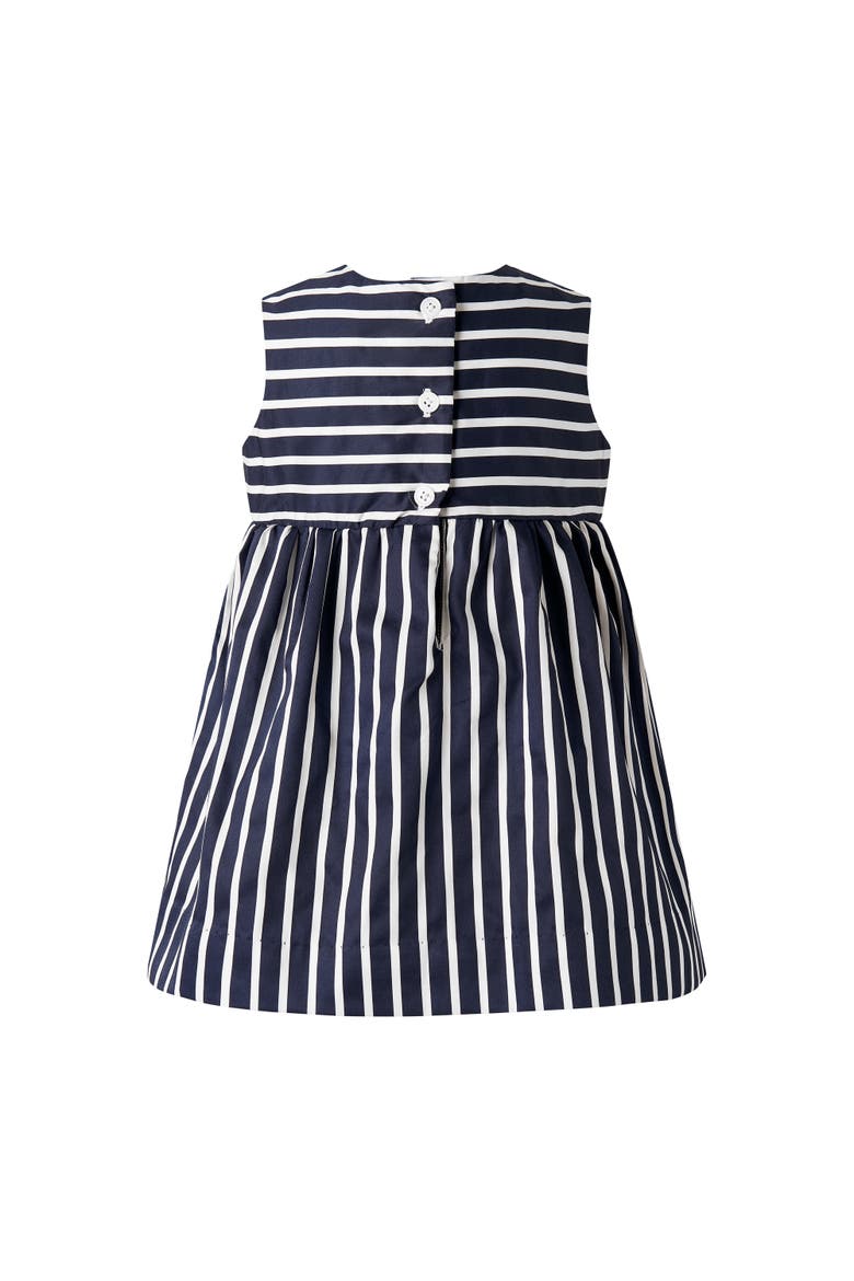 Stripe Bow Dress & Bloomers, Alternate, color, Navy