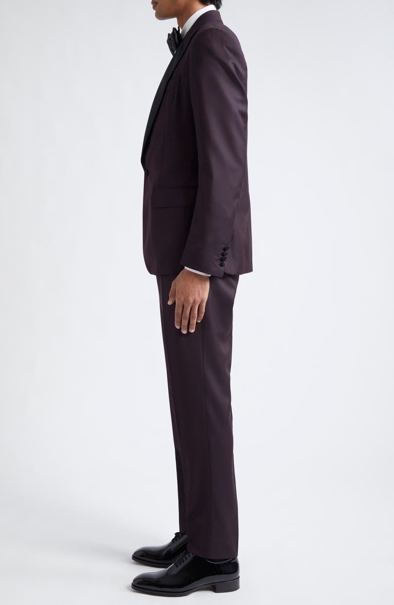 Dolce&Gabbana Maroon Wool Blend Tuxedo, Alternate, color, Fantasia