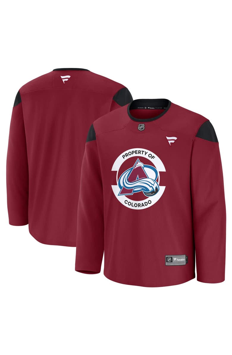 FANATICS Men's Fanatics Burgundy Colorado Avalanche Team Practice Jersey, Main, color, 