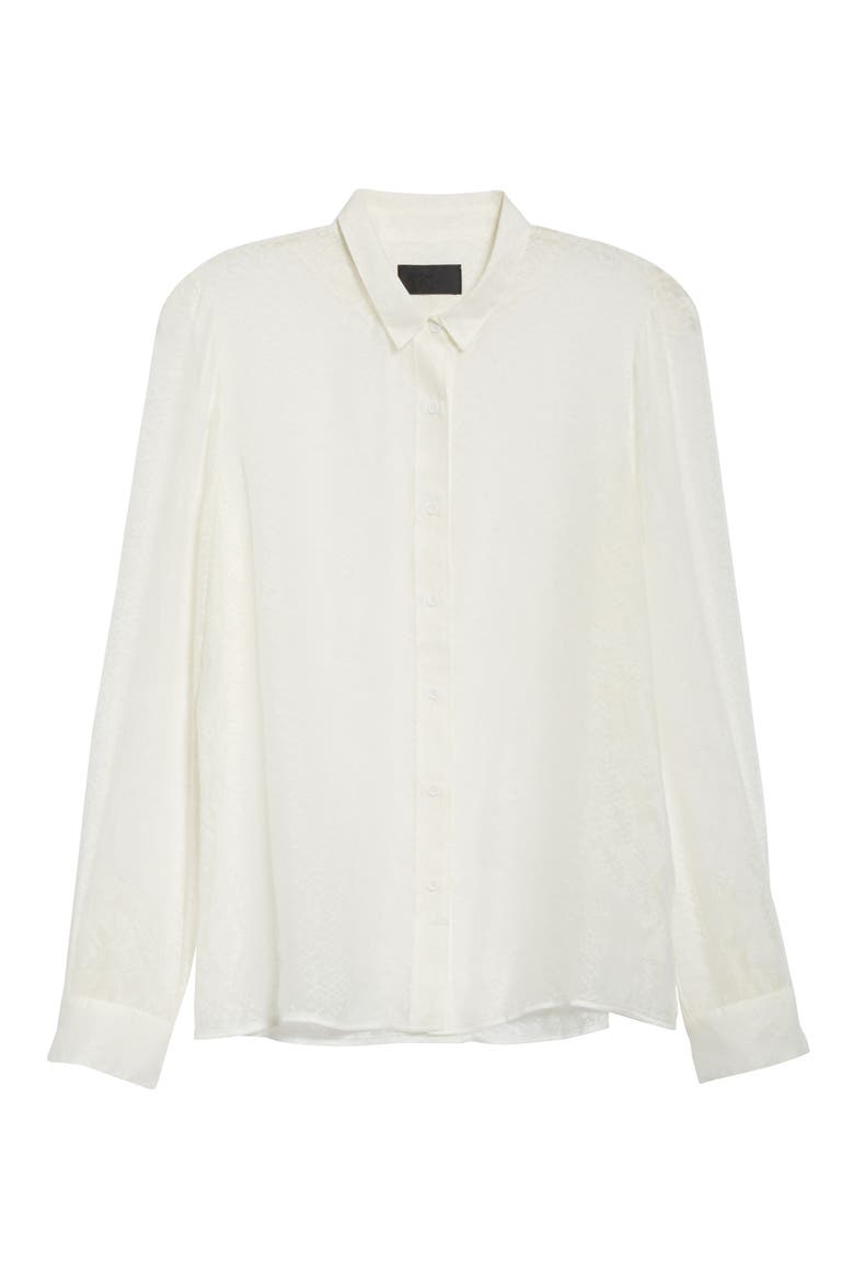 Blythe Snakeskin Burnout Blouse, Alternate, color, WHITE PYTHON
