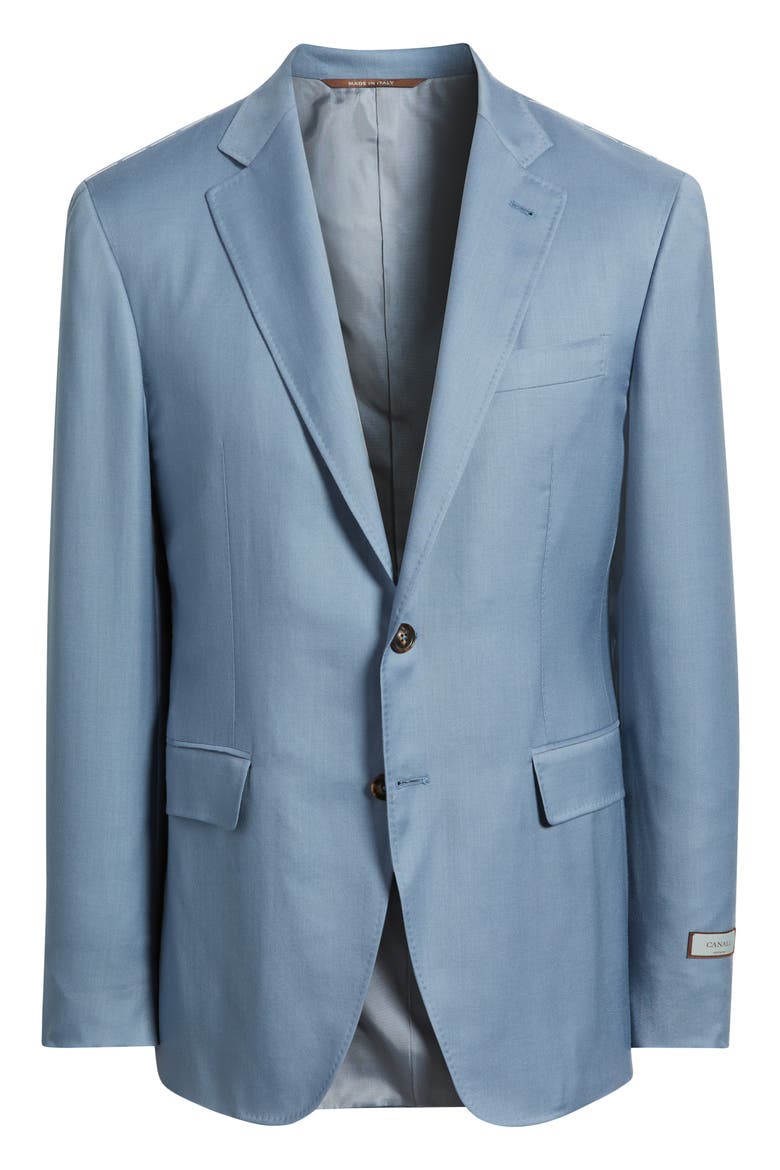 Kei Trim Fit Light Blue Cashmere Sport Coat, Main, color, MED BLUE