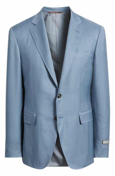 Canali Kei Trim Fit Light Blue Cashmere Sport Coat