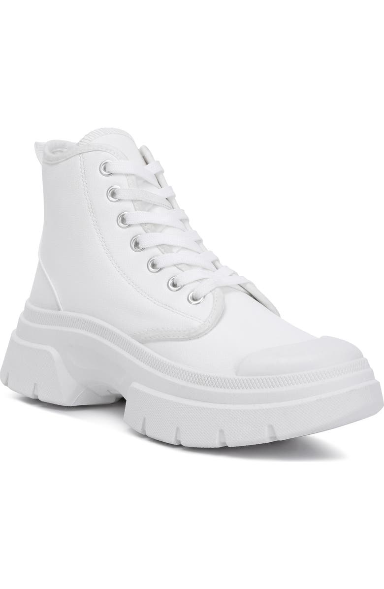 LONDON RAG Roxane Chunky Combat Boot, Main, color, White