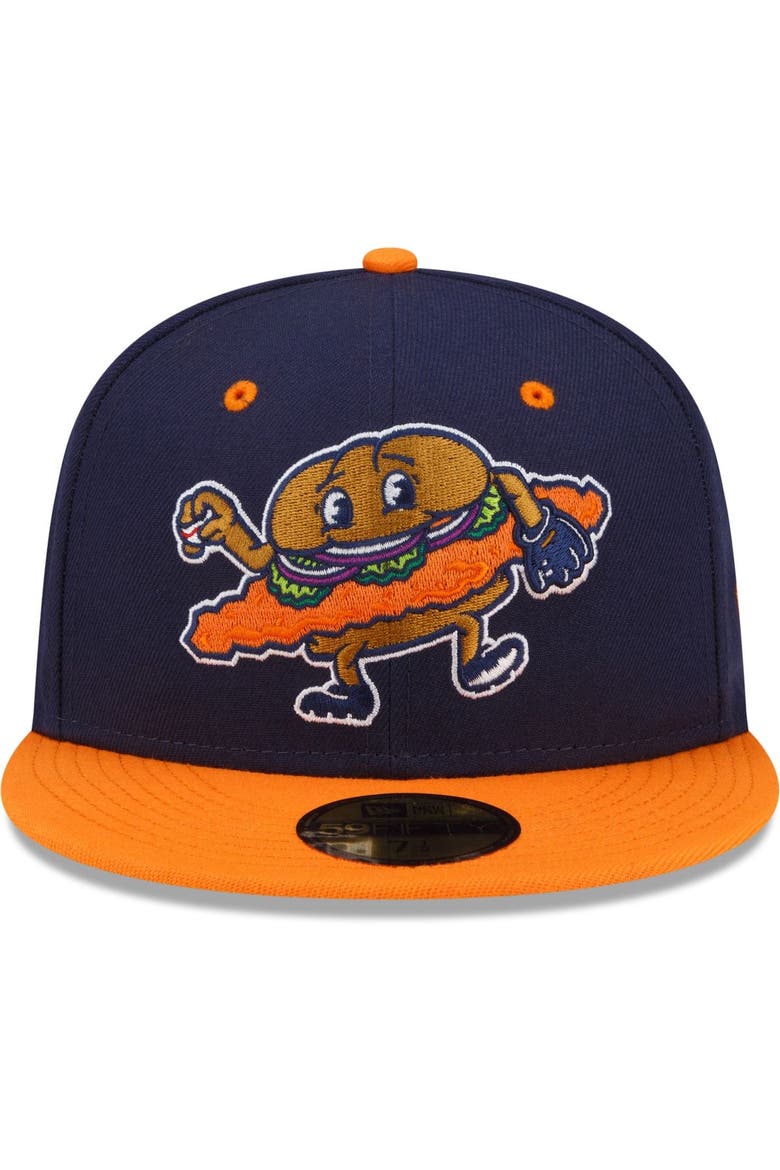 Men's New Era Navy/Orange Peoria Chiefs Theme Night 59FIFTY Fitted Hat, Alternate, color, Navy
