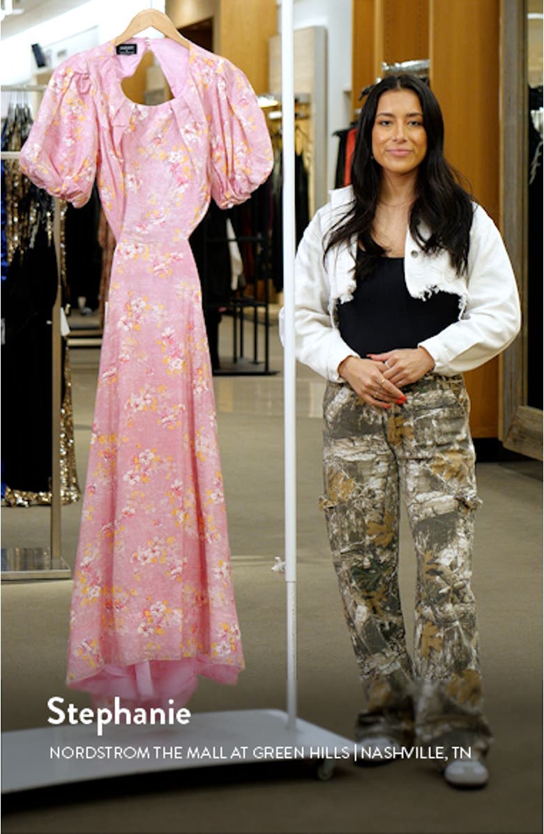 Malina Floral Open Back Midi Dress, sales video thumbnail