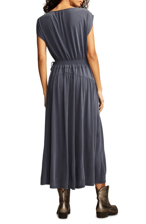 LUCKY BRAND LUCKY BRAND SANDWASH RUCHED MIDI DRESS 