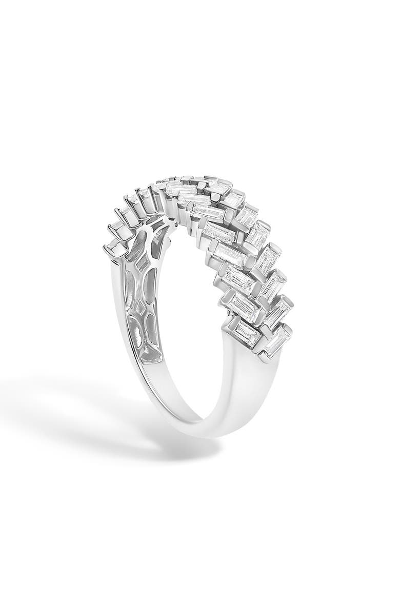 Haus of Brilliance 14K White Gold 7/8 Cttw Lab Grown Baguette Weave Design Band Ring, Alternate, color, White Gold